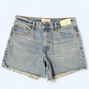 NWT Abercrombie Dad Shorts High Rise 30 Medium Wash New Cotton Classic
